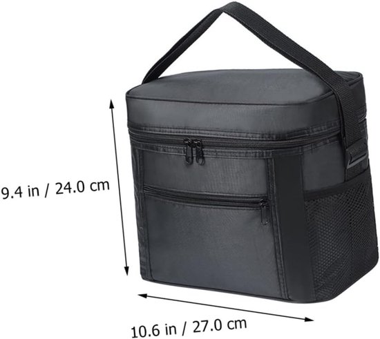 Opvouwbare koeltas - 10L koeltas - Kleine geïsoleerde tas - Picknicktas - Perfect als picknickkoeler - Lunchtas - Auto, Buiten, Wandelen, Kamperen (Zwart) van Merkloos — afbeelding 3