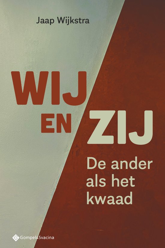 Boek met de titel 'WIJ EN ZIJ' op een achtergrond met twee kleuren: wit en roodbruin.