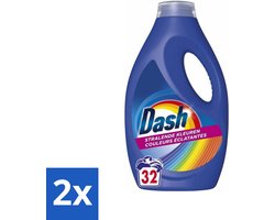 Dash - Stralende Kleuren - Vloeibaar Wasmiddel - Gekleurde Was - 32 Wasbeurten - Voordeelverpakking - 2 stuks