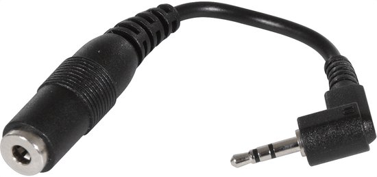 Scanpart mini jack adapter kabel - 10 cm - 2.5 mm (M) haaks naar 3.5 mm
