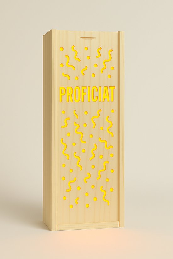 Coffret à boissons de Luxe - Confettis - Gravure - Avec éclairage LED- Emballage cadeau - Coffret à vin - Caisse à vin - Ilumiëllo