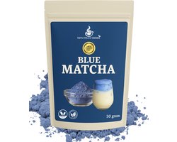 Premium Blue Matcha Thee - 50 Gram - Hoogste Kwaliteit - Blauwe Vlindererwt Poeder - Rijk aan Antioxidanten - Blauwe Matcha Latte - Blauwe Matcha - ECO verpakking