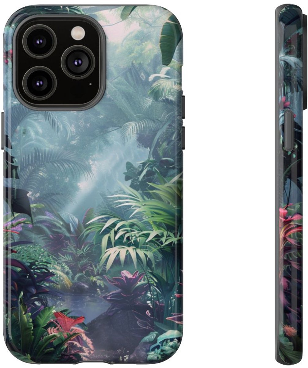 Weelderige Tropische Jungle – Telefoonhoesje Geschikt voor iPhone 14 Pro Max