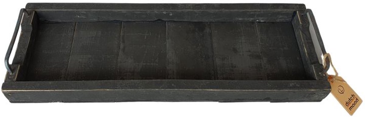 Houten Dienblad black berlin Marianne 58/20 in de bekende Dutch Mood stijl – 58 x 20 x 9 cm