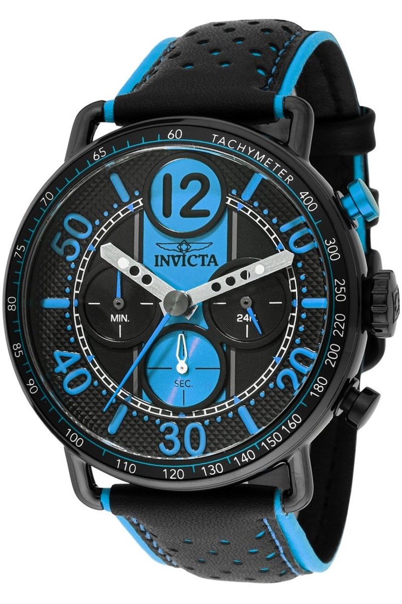 Invicta Racing 49367 Heren Horloge - Waterdicht - Analoog - Quartz Uurwerk - Roestvrij Staal met blauwe Wijzerplaat - 44mm
