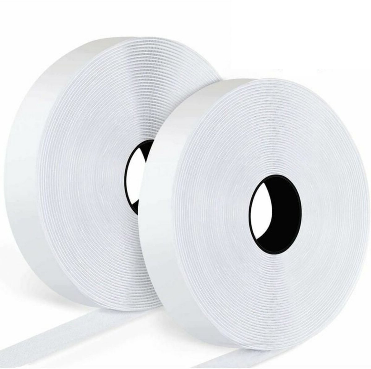 EXCITAT Klittenband zelfklevend - Extra sterke dubbelzijdige kleefstof - met klittenbandsluiting - 20 mm brede zelfklevende lus en haaktape - 8 m - wit