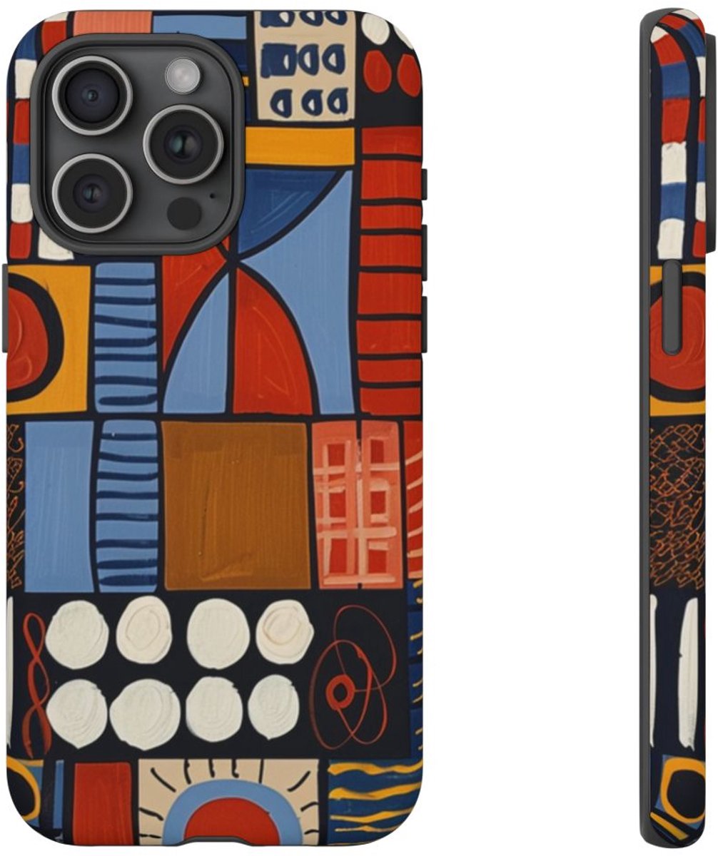 Kleurrijk Geometrisch Patroon – Telefoonhoesje Geschikt voor iPhone 15 Pro Max
