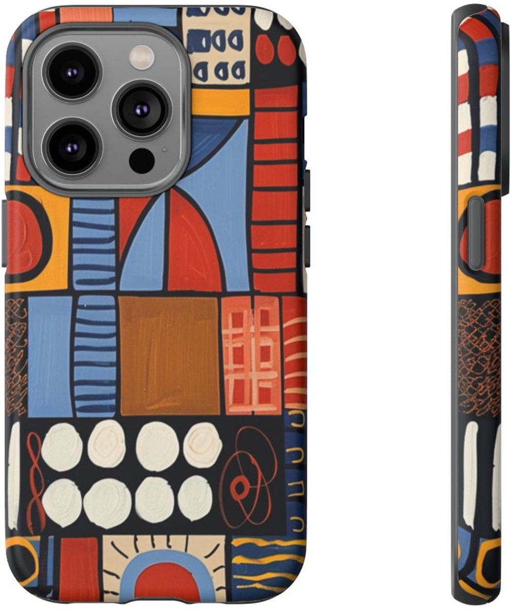 Kleurrijk Geometrisch Patroon – Telefoonhoesje Geschikt voor iPhone 14 Pro