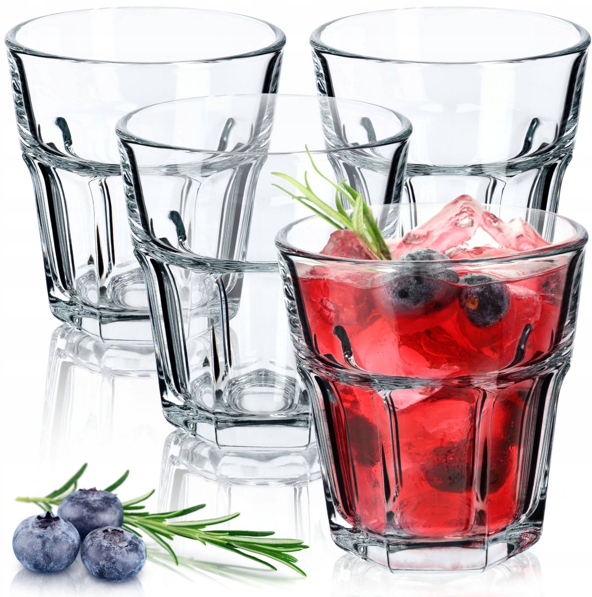 KADAX Drankglazen, vaatwasmachinebestendige longdrinkglazen van neutrum calciumglas, stapelbare cocktailglazen, waterglazen, koffieglazen, theeglazen (amelie, 230 ml, 4 stuks)