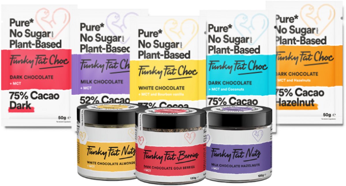 Funky Fat Foods | Mix Chocolade Snacks | Voordeelpakket | 490g