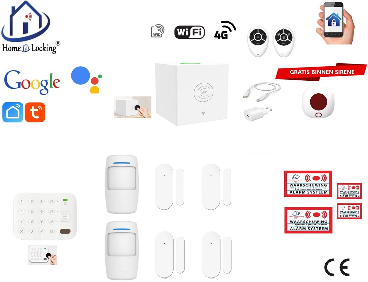 Draadloos beveiligingsbox werkt met wifi en met spraak gestuurde apps. ST01C-78