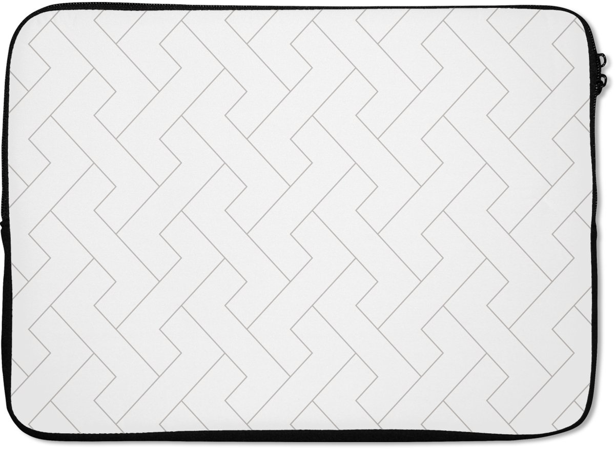 Laptophoes 14 inch - Grafisch - Patroon - Modern - Laptop sleeve - Binnenmaat 33x23 cm - Zwarte achterkant