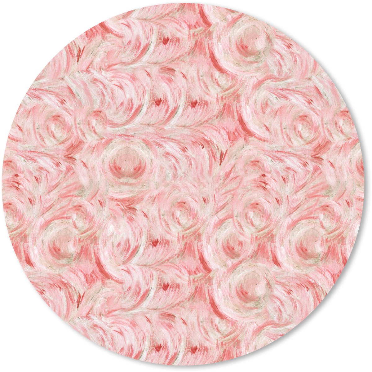 Muismat rond 50x50 cm - Mousepad Vloeiend - Olieverf - Roze - Ronde muismatten