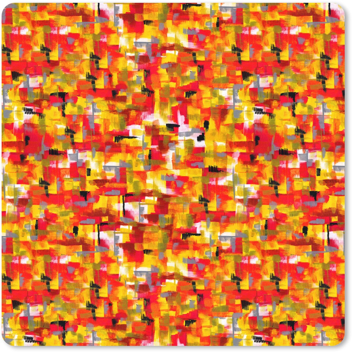 Muismat XXL 50x50 cm - Bureau onderlegger - Bureau mat Abstract - Verf - Rood - Bureaumat - Gaming mousepad xl - Bureaulegger groot - Computer deskmat