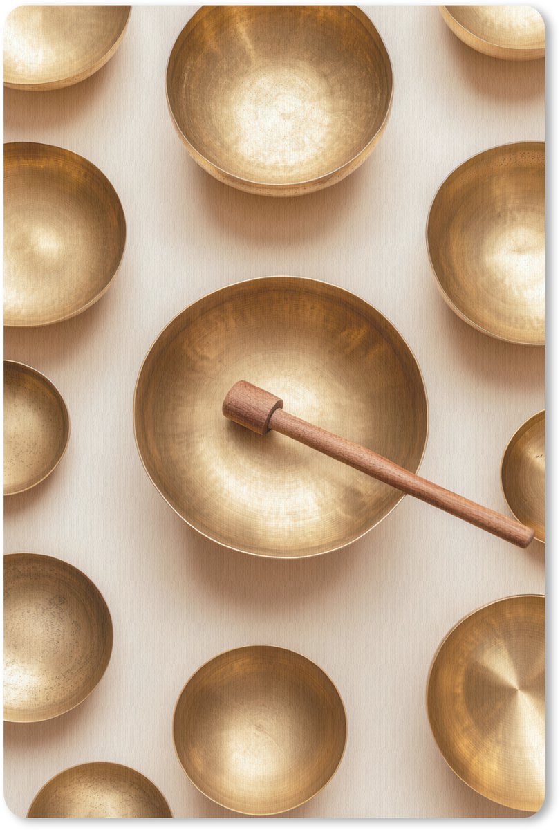 Muismat 18x27 cm - Mousepad Symmetrisch - Goud - Brons - Balans - Muismatten