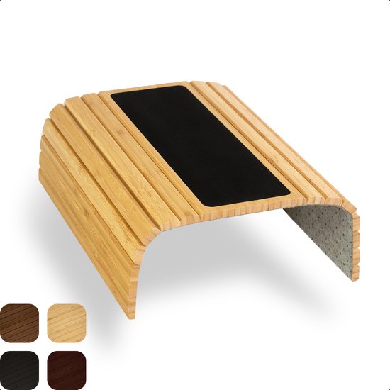 Tuko Accoudoir Plateau - Bamboe - Naturel - Flexible - Antidérapant - Organisateur - Banc - Assise