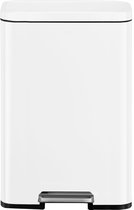 EKO - Poubelle à pédale Madison 50 litres - Acier inoxydable - Blanc mat - Prullenbak