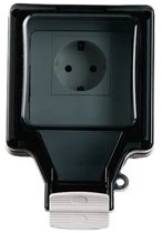 Oneproduct - Buitenstopcontact - Waterdicht - Enkel stopcontact - Tuincontactdoos - Stekkerdoos buiten IP66 - Geschikt voor elke stekker - Wit