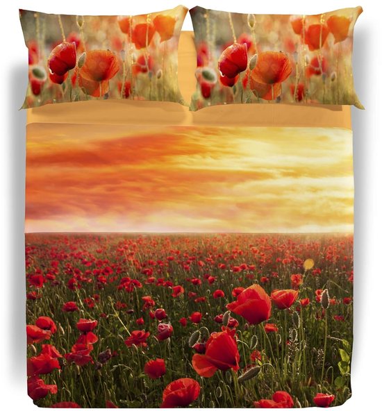 Beddengoed voor 2 personen met de print SUNSHINE PAULINE - Blauw