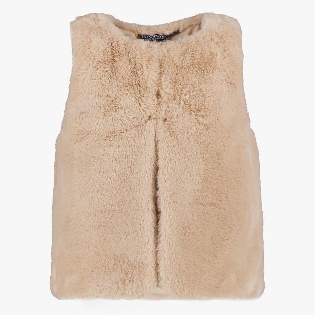 TwoDay meisjes gilet van imitatiebont beige - Maat 158/164