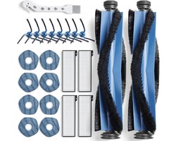 23 Stuks vervangende accessoires Geschikt voor Eufy X10 Pro Omni stofzuiger, accessoireset met 2 hoofdborstels, 4 filters, 8 reinigingsdoeken, 8 zijborstels, 1 reinigingsborstel