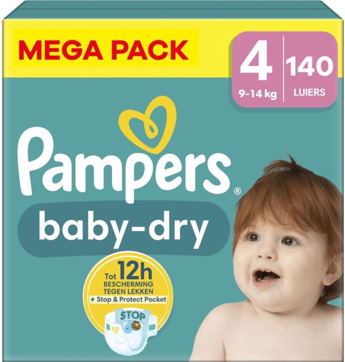 Pampers - Baby Dry - Maat 4 - Mega Pack - 140 stuks - 9/14 KG