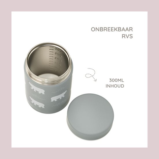 Thermos voedselcontainer, 1200 ml, roestvrij staal, thermos