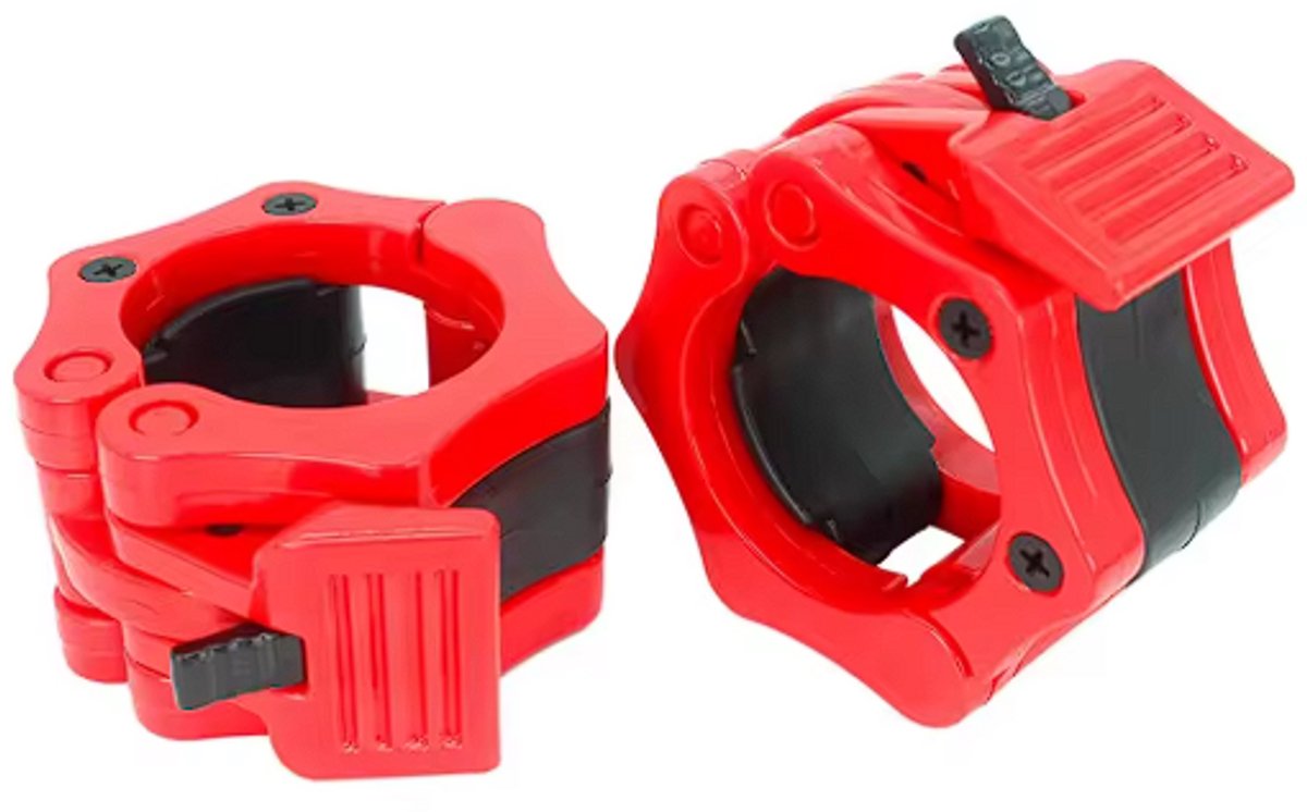 Halterstangsluiters - ATILIM FightersGear Lock Jaw Collar - Alleen geschikt voor 50 mm stangen - 2 stuks - Rood- Barbell