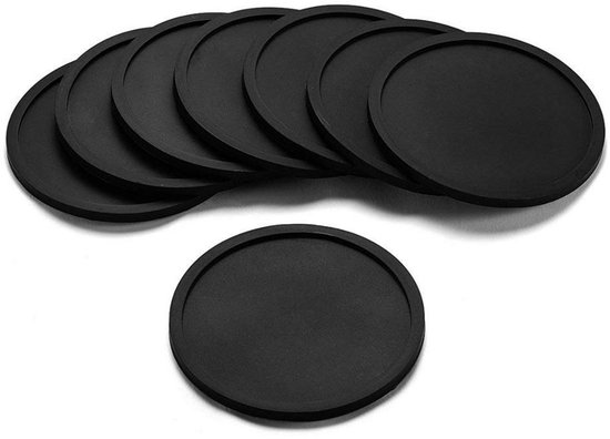 Lot de 10 Sous-verres ronds en Siliconen – Résistants à la chaleur et antidérapants – Dessous de verre Café, Thee et Boisson – Ø 10 cm – Lavables – Lot de 10 dessous de verre pour les fêtes, le Café, les boissons Sous-verres