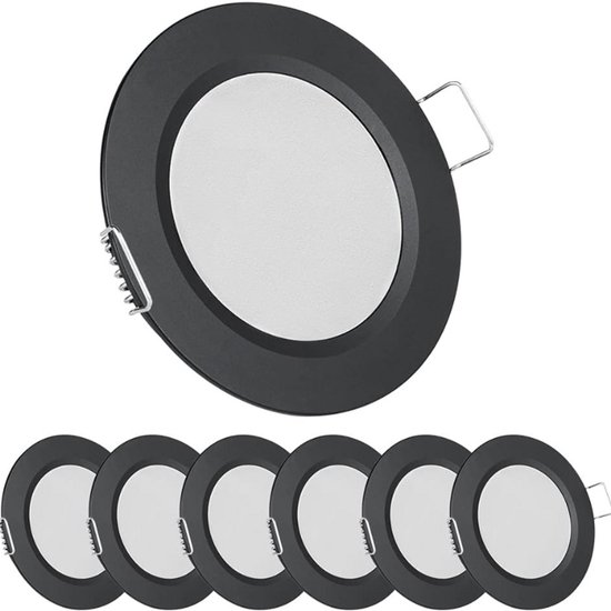 Grebeam 5W LED inbouwspots 230V, LED downlight voor binnenbadkamer, 3000K/4000K/6000K, gat: 75-90mm LED inbouwplafondlamp voor badkamer, keuken, woonkamer, 20 stuks