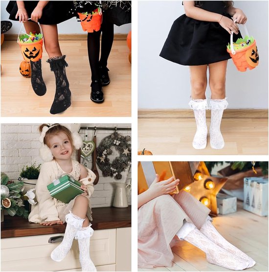 Chaussettes Dentelle Femme Lot De 3 Paires De Chaussettes Colorées À Volants | FR Chaussettes 100% Coton Femme