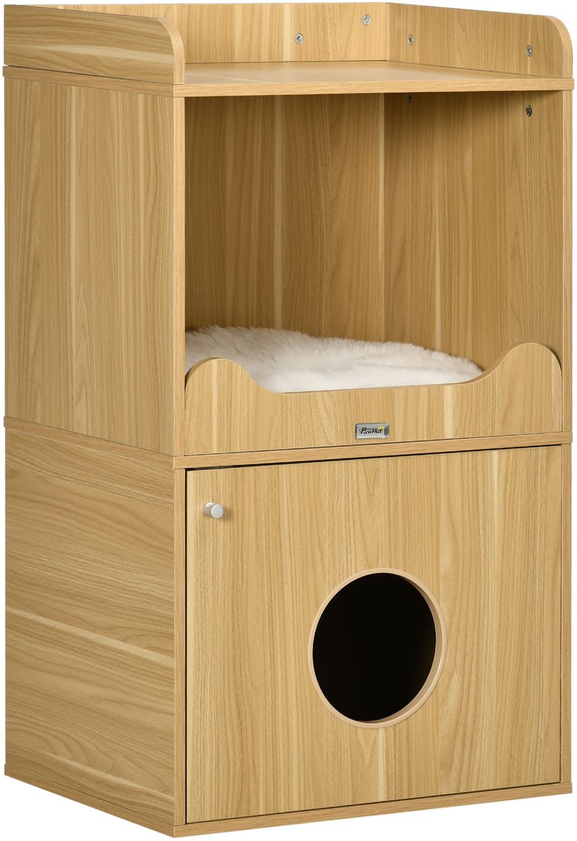 PawHut-Kattenbak-60x45x103cm-Bois-Chêne