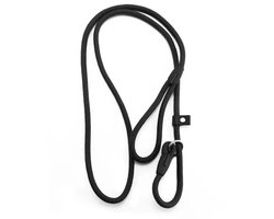 Zwarte Anti-Slip Sliplijn - Puppy cursus - Nylon Hondentrainingslijn - 130 cm - Honden riem - Verstelbare Slip Leash voor Puppy’s & Volwassen Honden (klein en middel) - Ideaal voor Training & Puppycursus - Hunt Train Walk