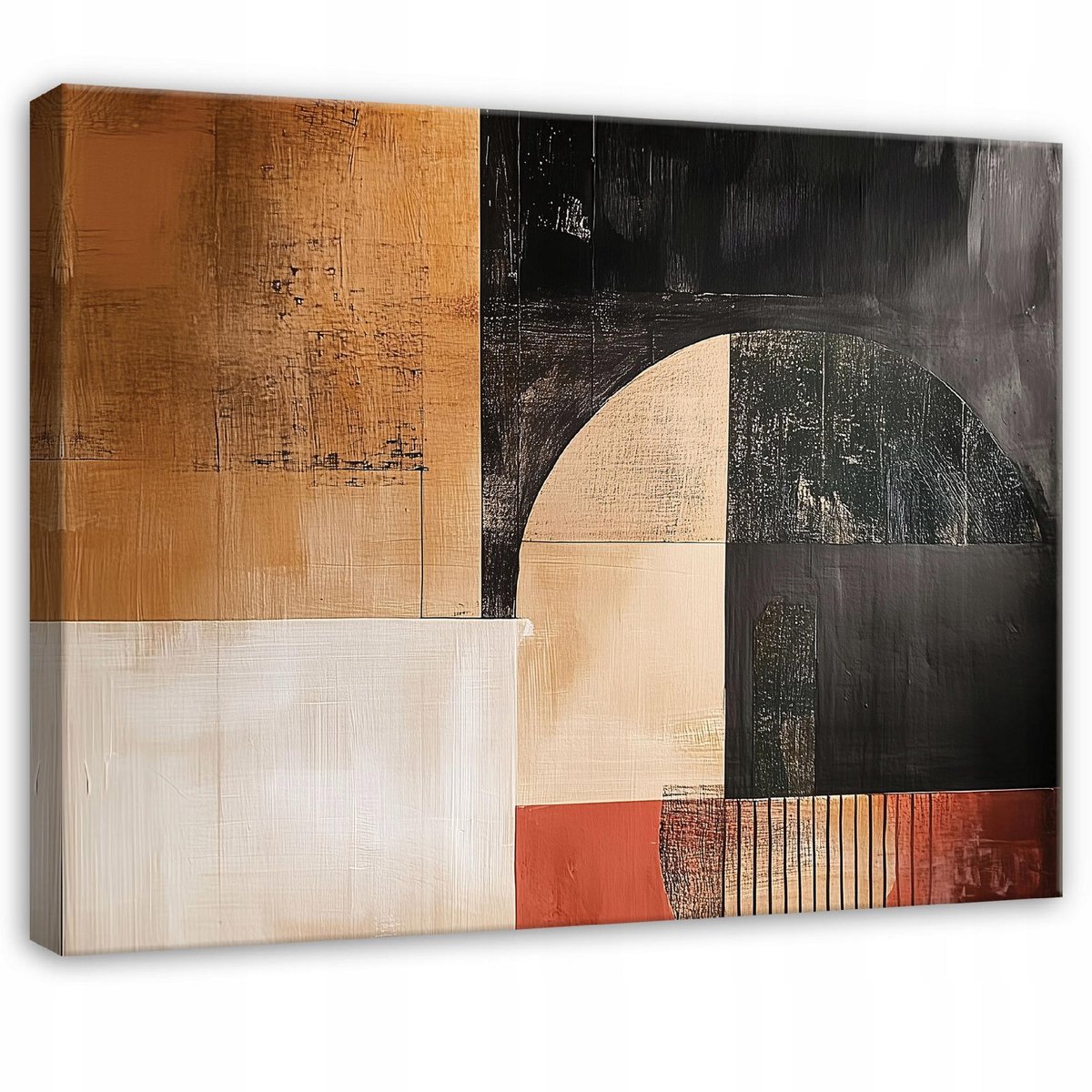 WALLARENA Canvas schilderij - 100x70 cm - Abstract Pop Art zwart voor slaapkamer, salon, keuken op doek multikleurig