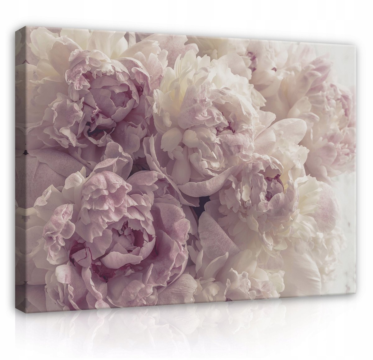 WALLARENA Canvas schilderij - 120x80 cm - moderne bloemen schilderij met pioenen voor slaapkamer en woonkamer multikleurig