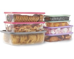 PROFUN voedselcontainers met deksels FUSION maaltijdboxen diepvriescontainers opslagcontainers plastic containers voor voedselopslag set van 7