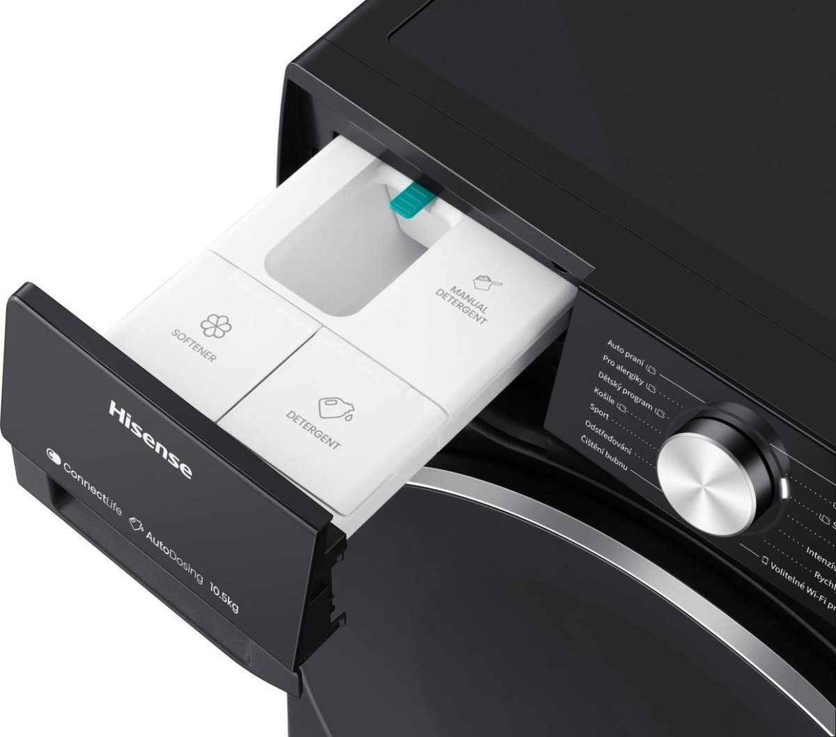Hisense 5S Serie WF5S1045BB - Wasmachine met Energielabel A - 10,5kg - Auto dosing - 72dB (A) - Steam Wash -1400 toeren - Power Wash 49' - Connectlife — afbeelding 4
