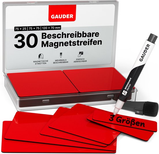 Magnetische etikethouders 76x25mm met papierstrook