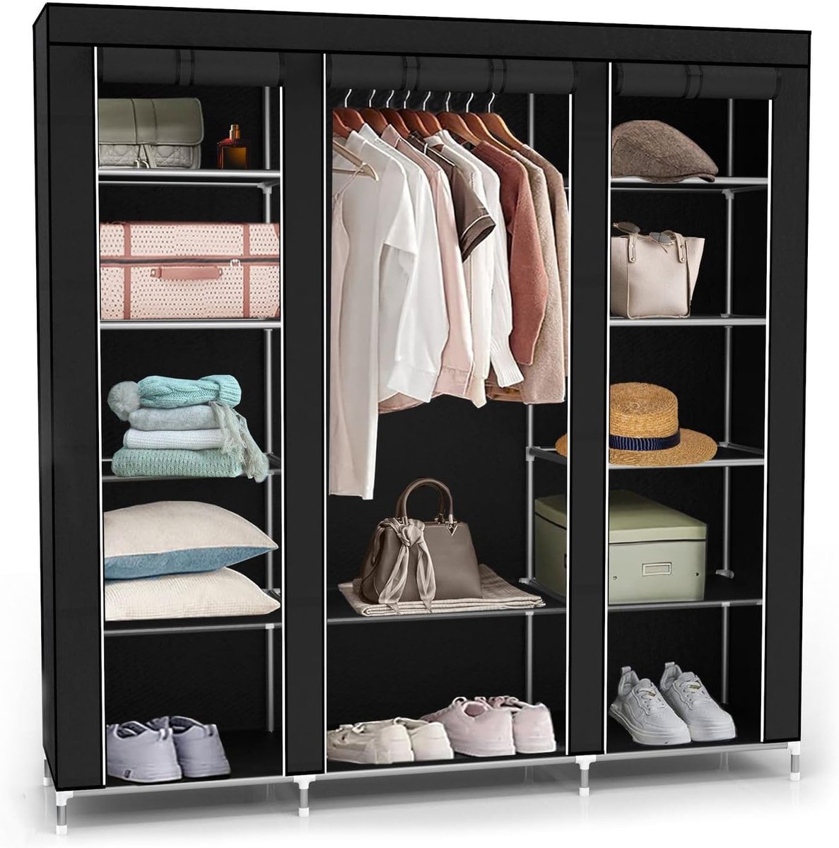 MKSS® Dressing Kasten - Kledingkast - Kledingkasten Slaapkamer - Organizer - Zwart