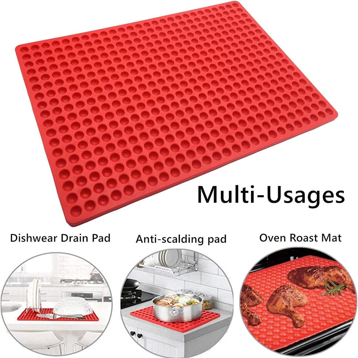 Palksky Mini ronde siliconen mal met 468 holtes / chocoladedruppels schimmel/hond behandelt pan/halve bol gummy snoepmallen voor ganache jelly karamel koekjes huisdier behandelt bakvorm (1 holte - 0,6