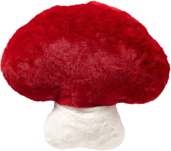 Textino - AMANITA - Coussin câlin 46x42 cm - champignon - Tango Red - rouge, blanc
