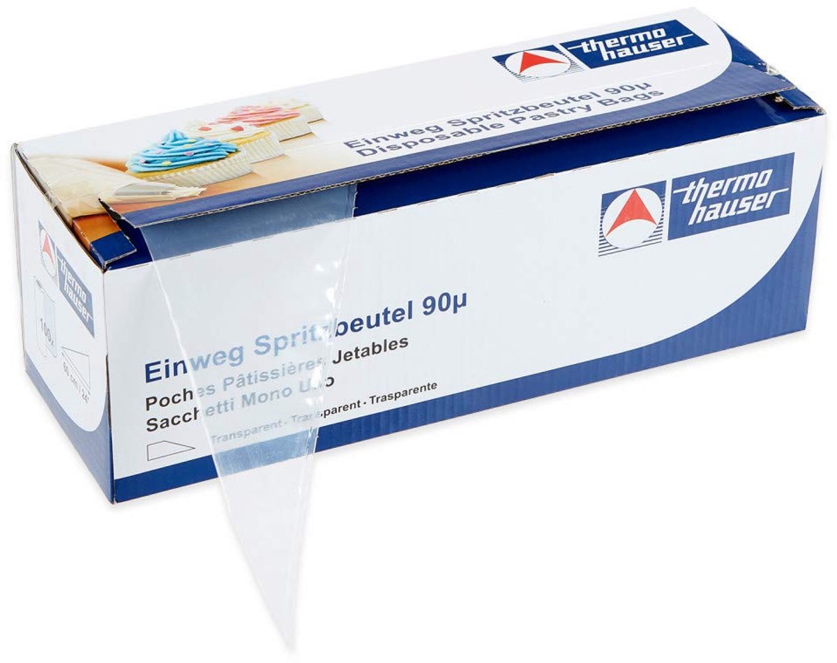 Thermohauser wegwerp spuitzakken (kunststof PE) Smoothy, transparant, 100 stuks, 60,0 x 27,0 x 0,009 cm
