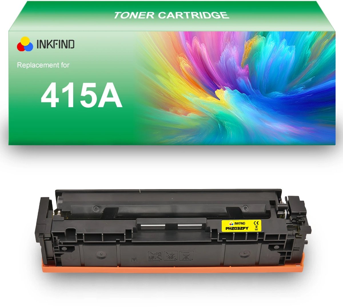 INKFIND 415A (W2032A) Geel tonercartridge compatibel met HP 415A (W2032A) Geel toner cartridge - 1-pack Geel