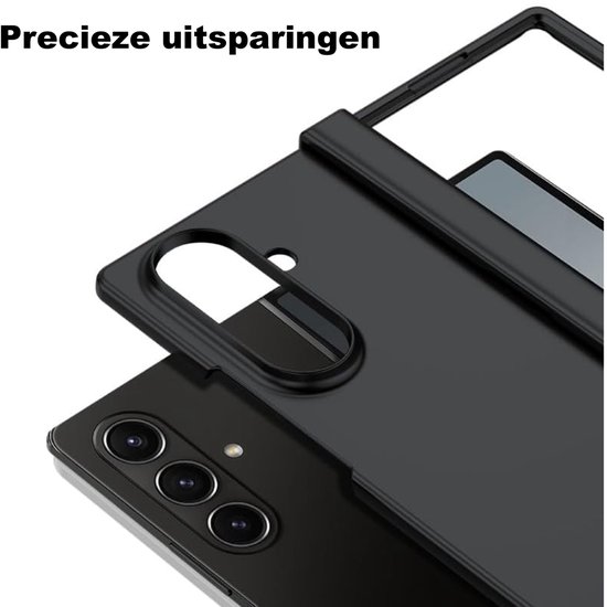 Technow hoesje + Privé Screenprotector geschikt voor Samsung Galaxy Z Fold 7 – Privacy Tempered Glass - Back Case - Cover - Zwart