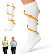 Compressie Sokken I Compressie Kousen I Steunkousen I Vliegtuigsokken I Anti Vermoeidheid I Maat S/M (35-39) I Wit