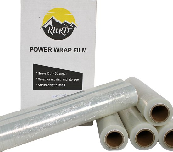 KURTT - Rekfolie - Wikkelfolie - Stretchfolie - Krimpfolie - 6 Rollen - Transparant hand rollen, 23 micron, 50 cm x 270 meter - eenzijdig Klevend