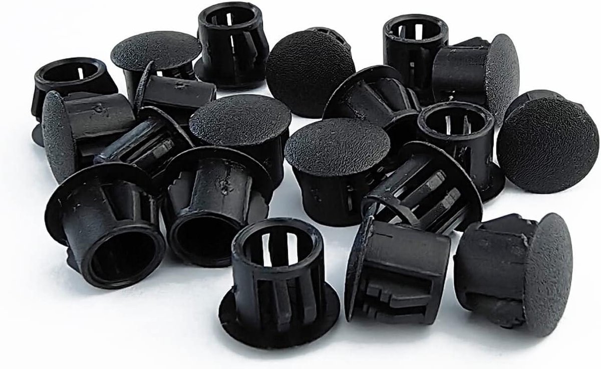 Bivethoi 50 stuks plastic gat pluggen 6 mm/1/4 inch gat deksel, wit vlak type gat plug snap in plastic pluggen, pijp paal gat dop buis insert plug ronde eindkap paneel plug voor stoel tafel meubels