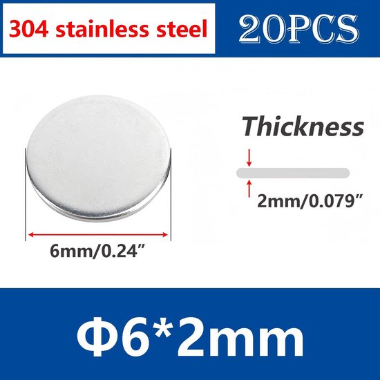 QUARKZMAN 2 stuks 304 roestvrijstalen schijven, rond, plat, diameter 70 mm, dikte 1,8 mm, voor knutselen, reliëf, sieraden maken