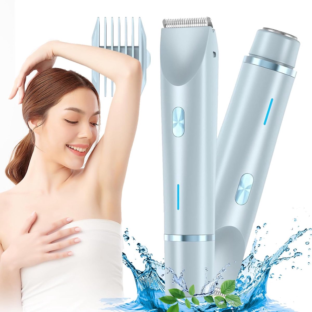 2025 Nieuwe 3 in 1 Ladyshave voor Vrouwen - Scheerapparaat - Gezicht - Waterdicht - Epilator - Oksels - Benen - Bikinilijn - Ladyshaves Bikini - Blauw