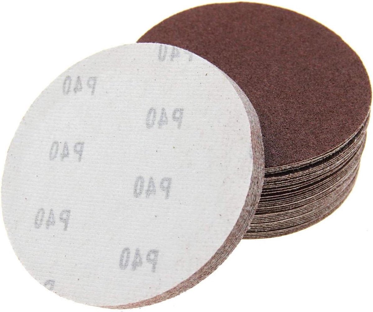 Allecto Plus - Pack van 50 125mm Ronde 5 Gemengde Grit Schuurpapier - Voor Houtbewerking & Metaalbewerking